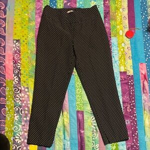 Orvis Black and White Polka Dot Cropped Pants